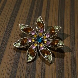 Vintage Floral Multicolor Brooch